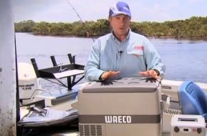 Haines Hunter MD John Haber displays a 760 prototype hull.